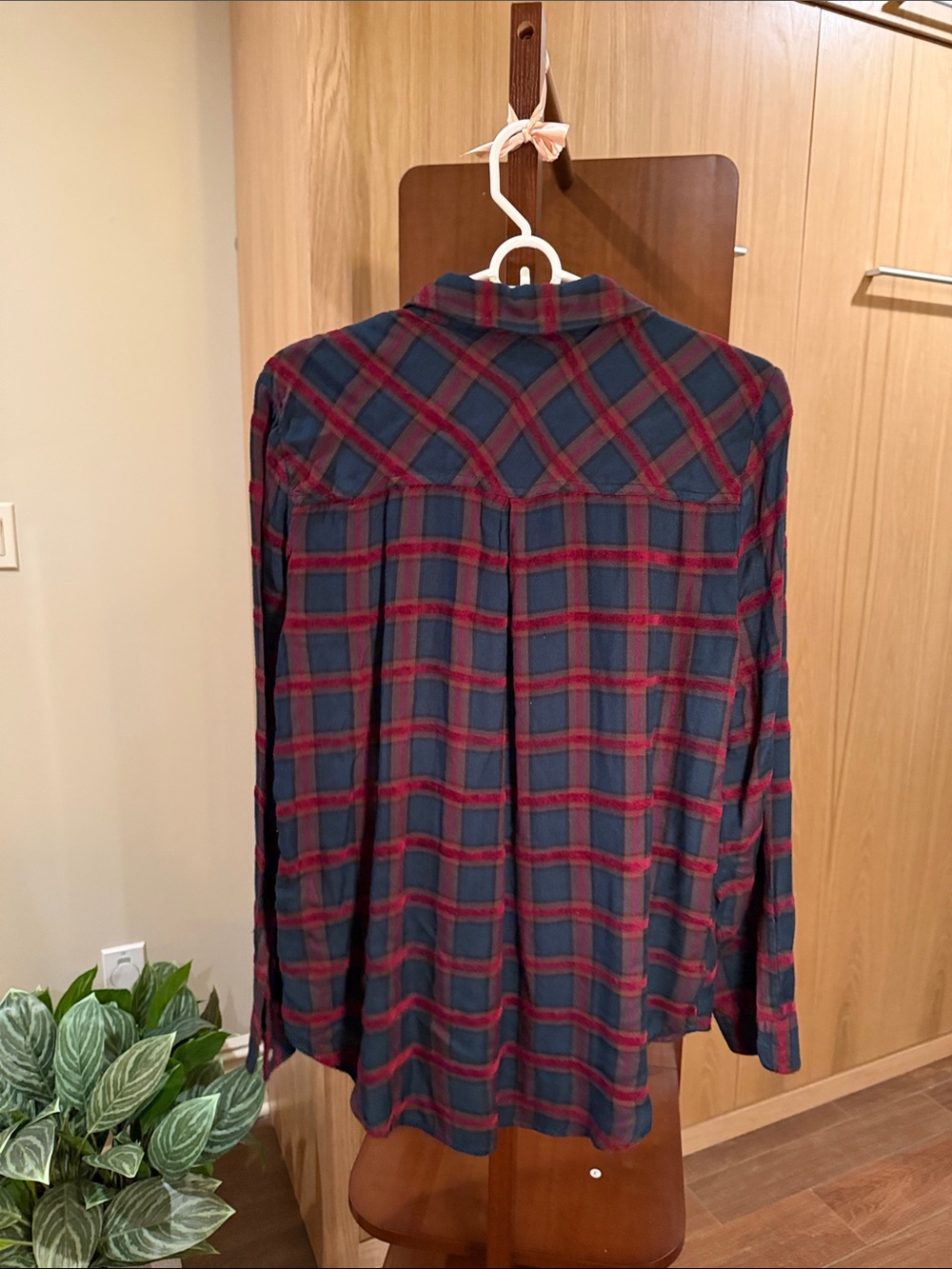 Lucky Brand Men's Red & Navy Plaid Button-Down Shirt - Picture 3 of 3